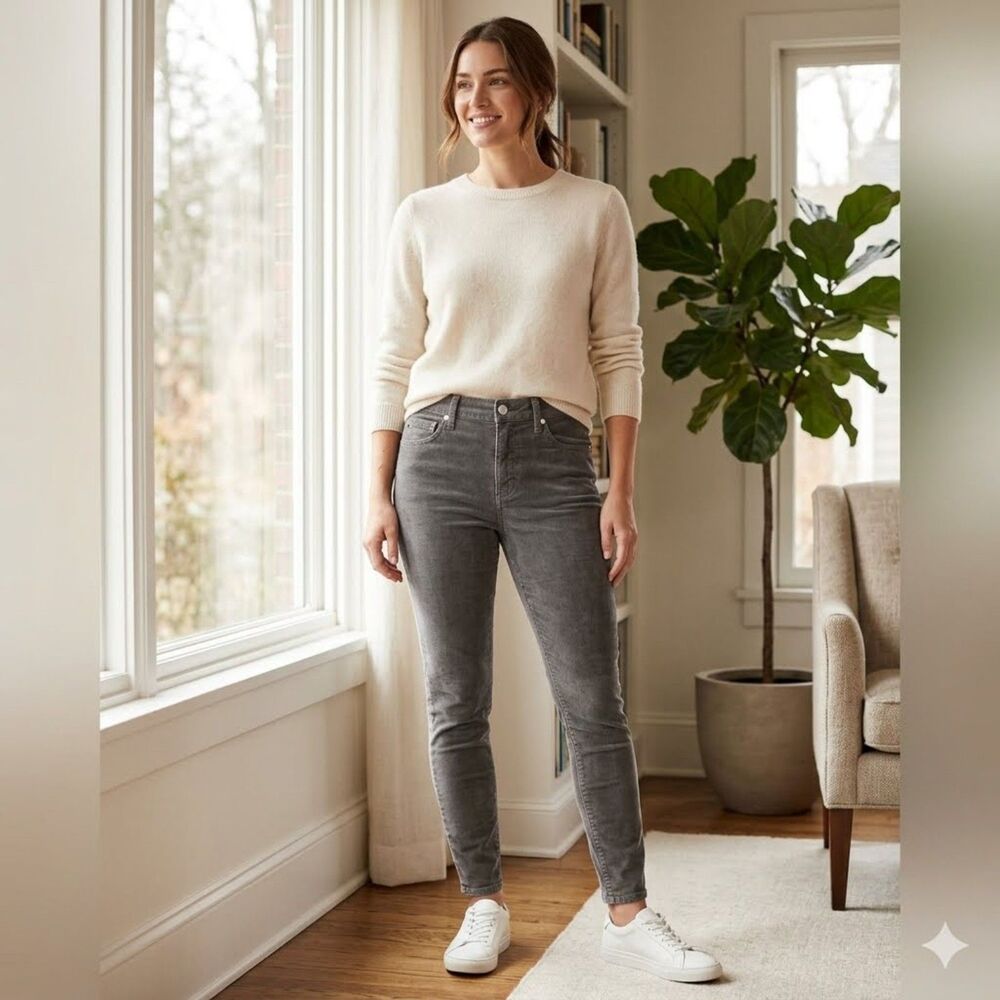 Seven 7 Corduroy Pants Womens 8 High Rise Skinny Ankle Stretch Cotton